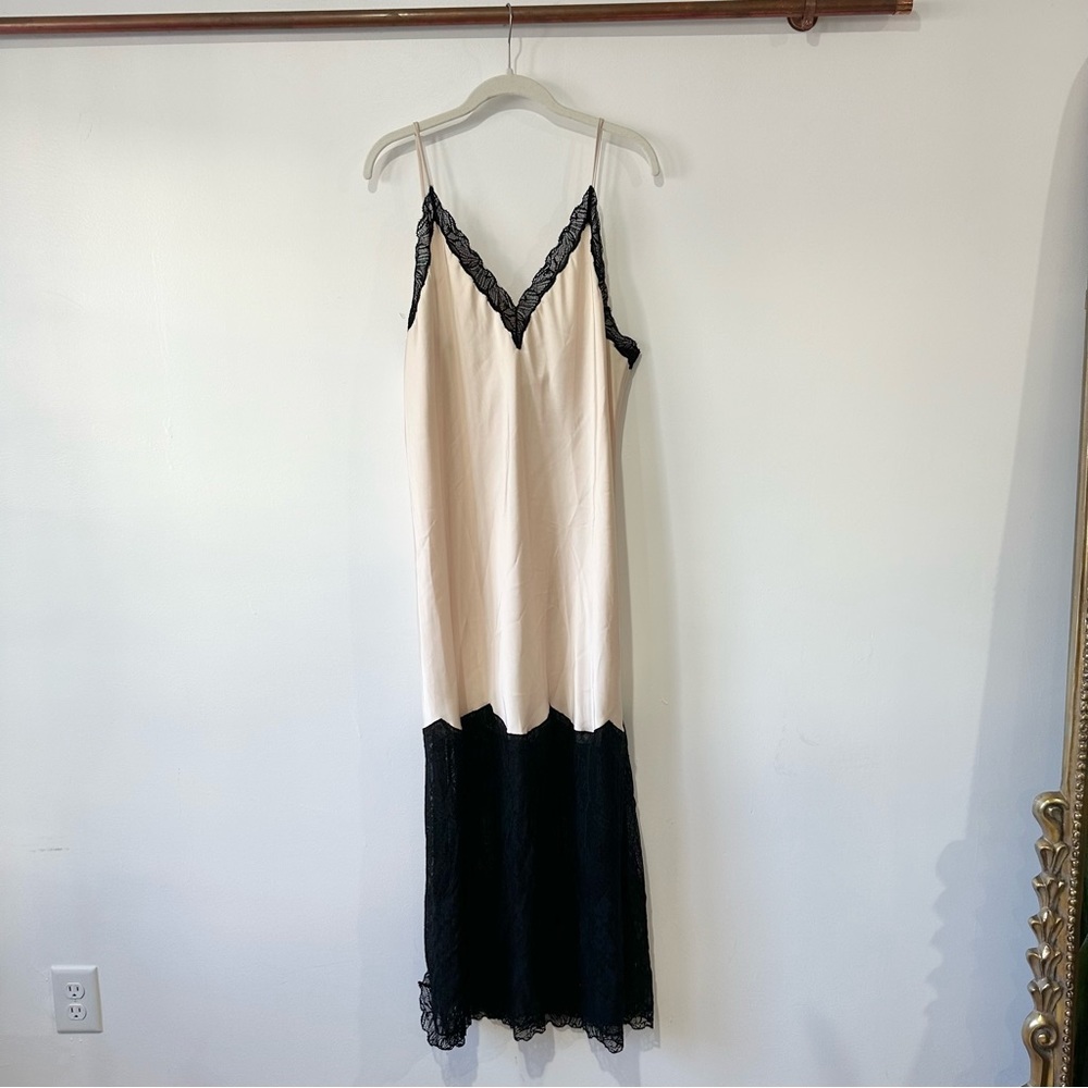 NWT Jonathan Simkhai Trish Patchwork Lace Midi Slip Dress - Picture 2 of 8
